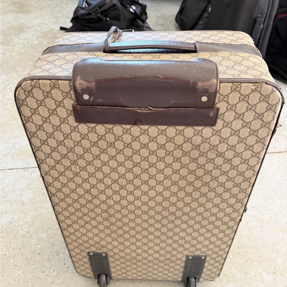 Gucci Beige and Brown Patterned Travel Bag